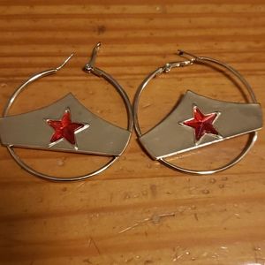 Wonder Woman Hoop Earrings